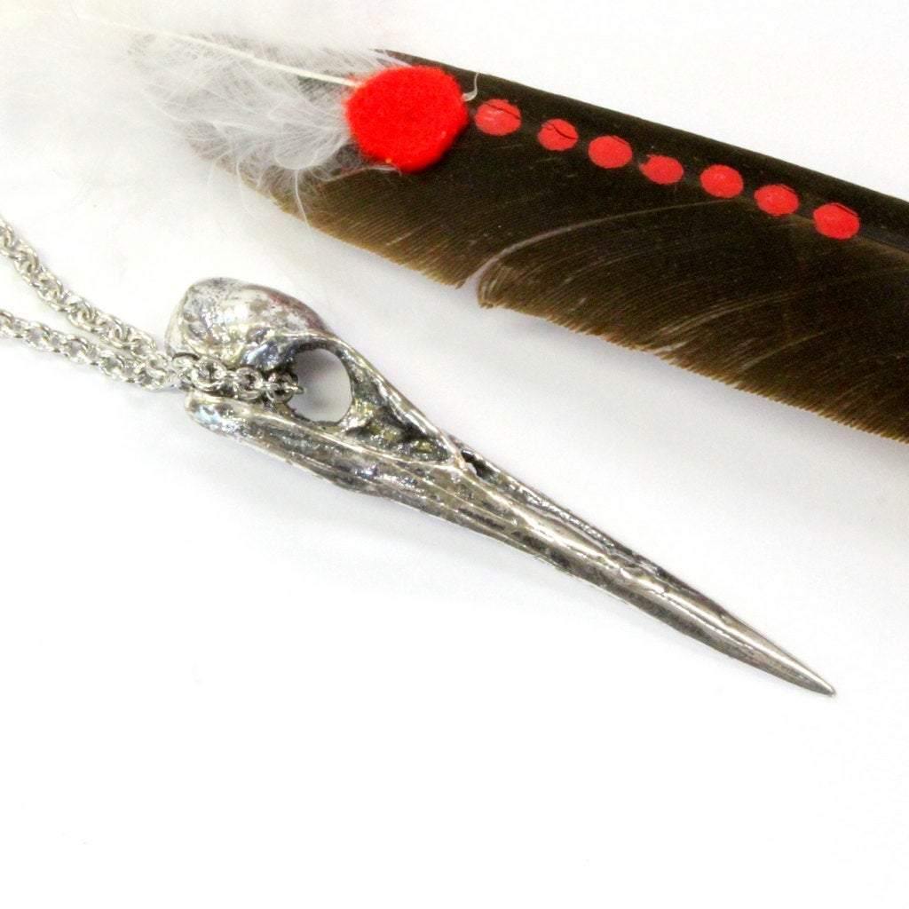 Silver Heron hot Skull Pendant Necklace