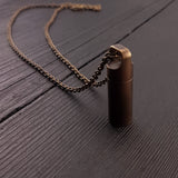Small Antique Brass Cylinder Capsule - Moon Raven Designs