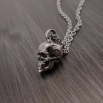 Human Skull Cremation Ash Urn Charm Necklace - Moon Raven Designs