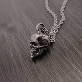 Human Skull Cremation Ash Urn Charm Necklace - Moon Raven Designs