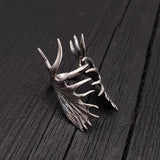 Moose Antler Wrap Ring Solid Cast 925 Sterling Silver - Moon Raven Designs