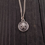 African Lion Charm Necklace - Solid 925 Sterling Silver - Courage Strength Gift for Her - Multiple Chain Options