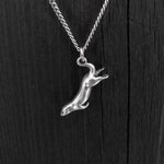 Diving Sea Otter Pendant Charm Necklace - Solid 925 Sterling Silver- Oxidized Hand Polished Finish - Multiple Chain Lengths - Animal Jewelry