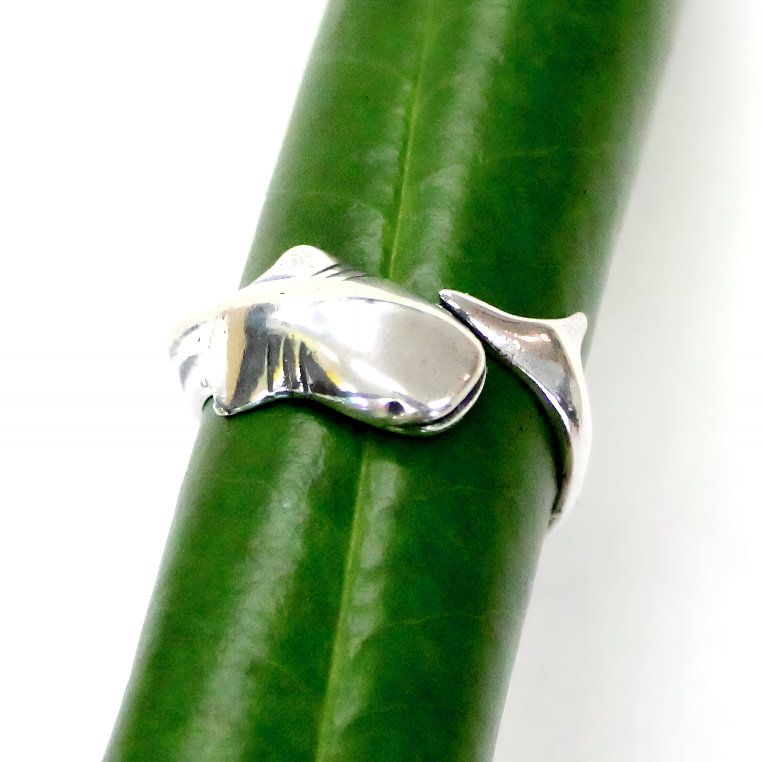 Whale Shark Wrap Ring - Solid 925 Sterling Silver - Nautical Ocean Rare Animal - Rhincodon Jewelry Gift - Polished Oxidized Finish