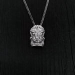 Sterling Silver Tiki Mask Pendant - Small 3/4" x 1/2" - Unique Layering Necklace with Hidden Bail