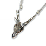 Sterling Deer Skull Pendant Necklace - Moon Raven Designs