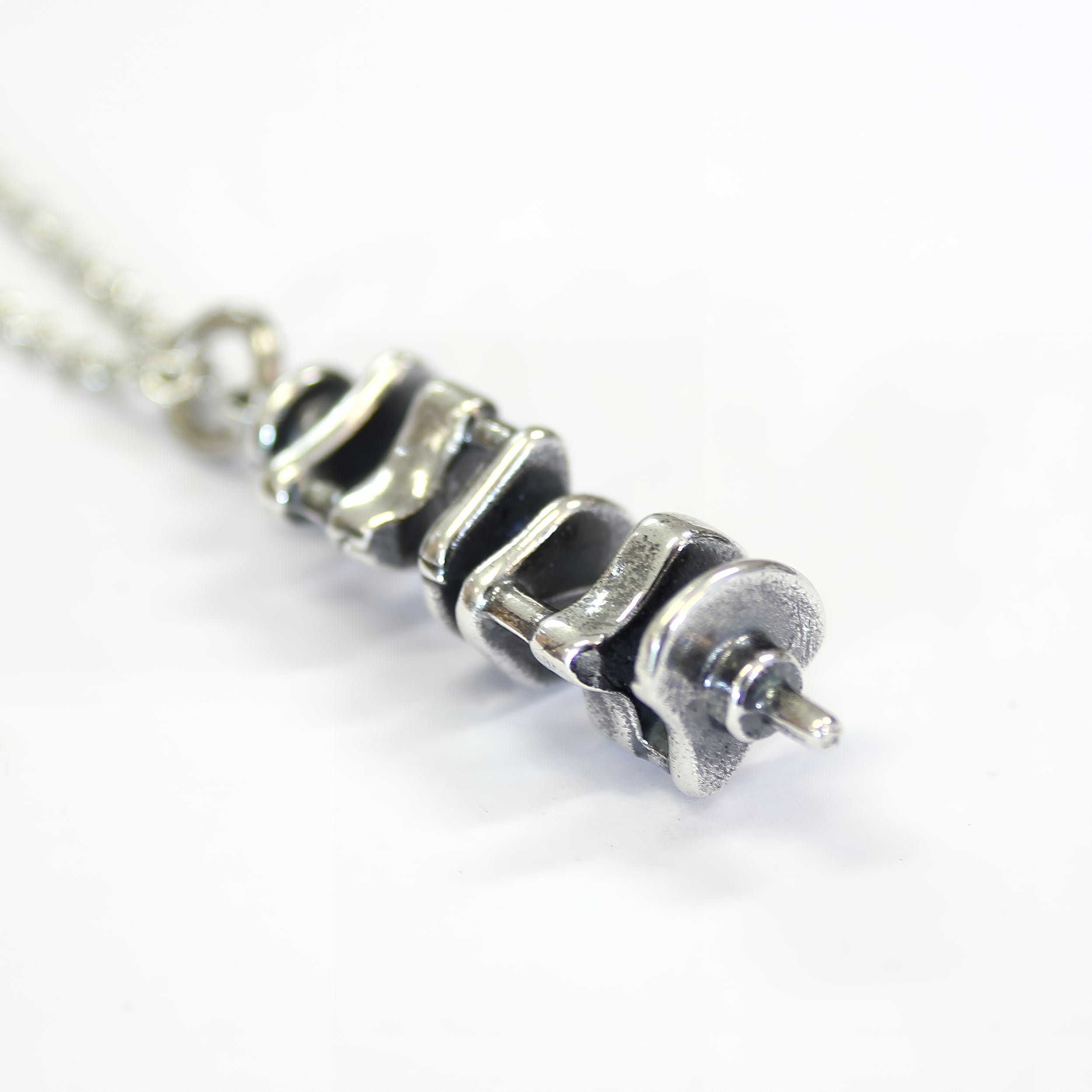 Silver crankshaft pendant, vintage look