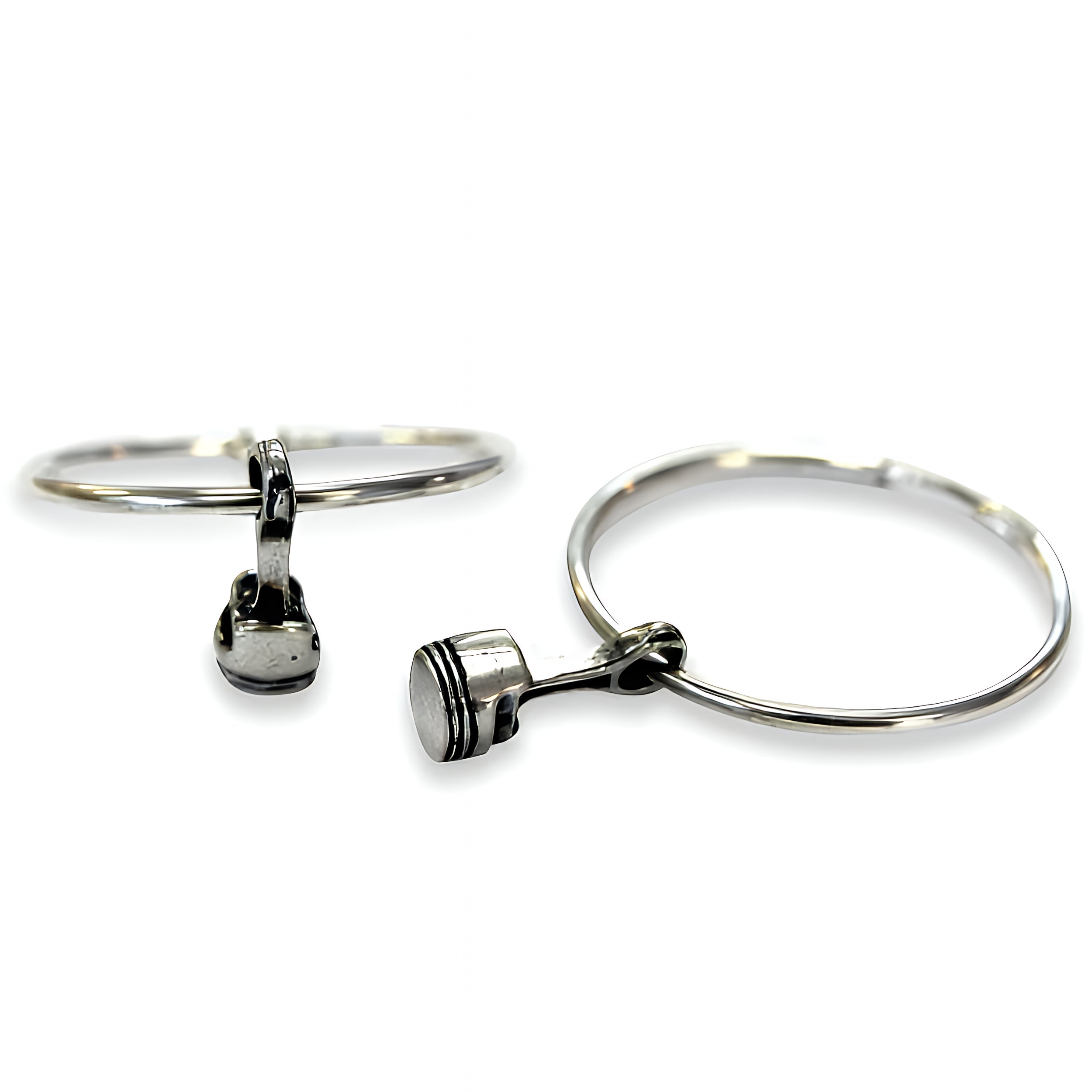 Piston And Rod Hoop Earrings - Moon Raven Designs