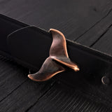 Whale Tail Belt Buckle Humpback Whale Fluke in Solid Bronze - Moon Raven Designs