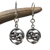 Auryn Ouroboro Twin Snake Earrings Solid .925 Sterling Silver - Moon Raven Designs
