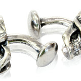 Skull Cufflinks Silver Human Skull Cuff links - Moon Raven Designs