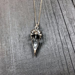 Antique Silver Crow Skull Cremation Urn Pendant Necklace - Solid Hand Cast Anatomically Correct Bird Skull Memorial Keepsake