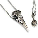 Engraved Raven Skull Pendant - Moon Raven Designs