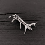 Elk Antler Tie Bar Silver Plated Elk Antler Tie Clasp Deer Antler