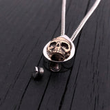 Human Skull Tear Drop Cremation Ash Urn Necklace - Bronze on Stainless Steel - Custom Engraved Personalized Mourning Urn