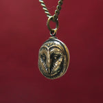 Solid Bronze Barn Owl Face Pendant - 1/2" Diameter, Engravable Back, Unique Gift for Owl Lovers