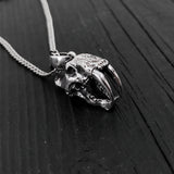 Sabre Tooth Animal Skull Charm Pendant Necklace - Solid 925 Sterling Silver - Unisex Ice Age Smilodon Inspired Jewelry Gift