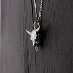 Solid Sterling Silver Bison Skull Necklace - Detailed Americana Jewelry - Unisex Statement Jewelry Gift