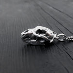 Grizzly Bear Skull Necklace - Solid Sterling Silver - Three Dimensional Detail - Polished Oxidized Finish - Multiple Chain Lengths