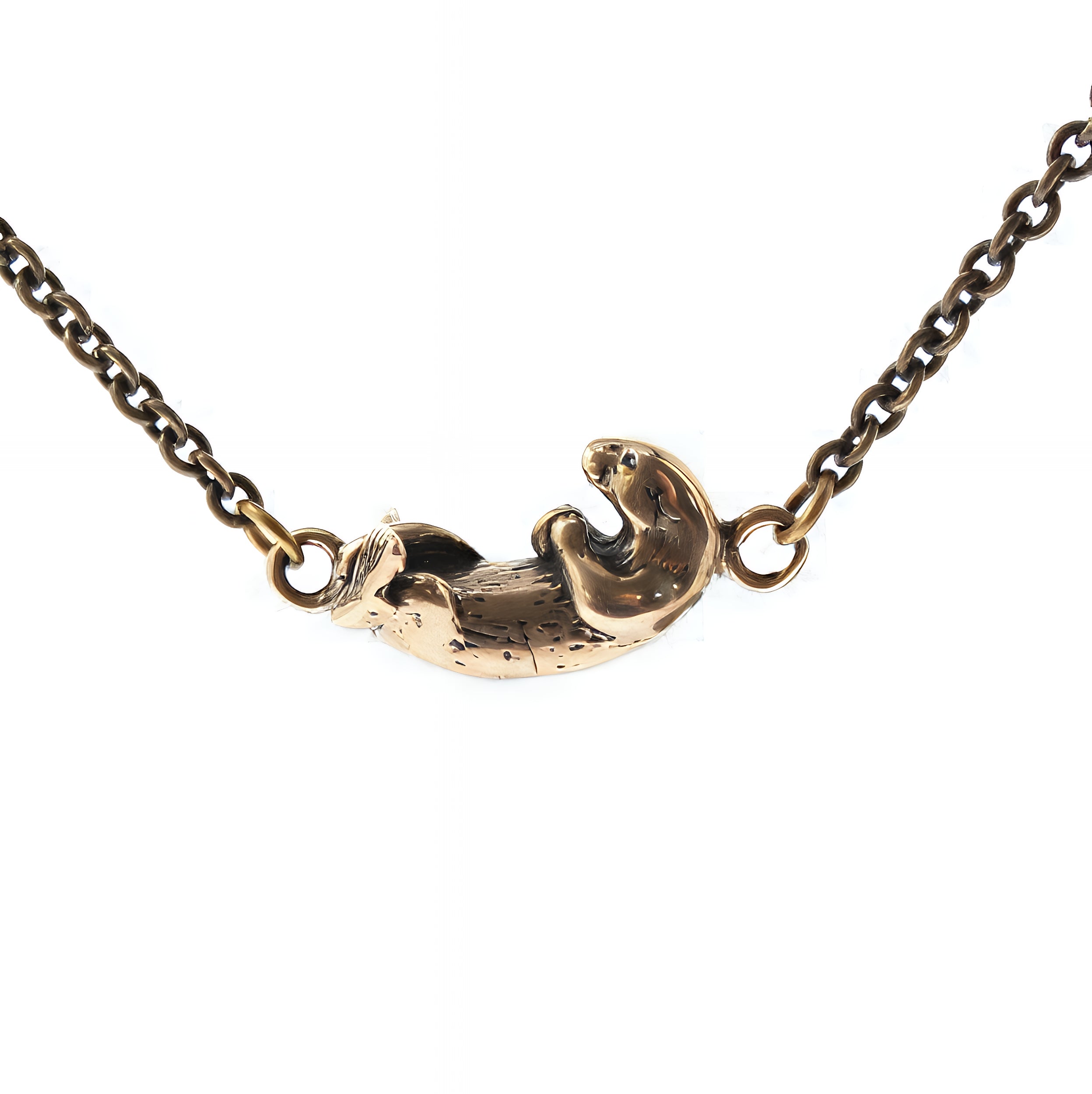 Floating Otter Charm Necklace - Moon Raven Designs