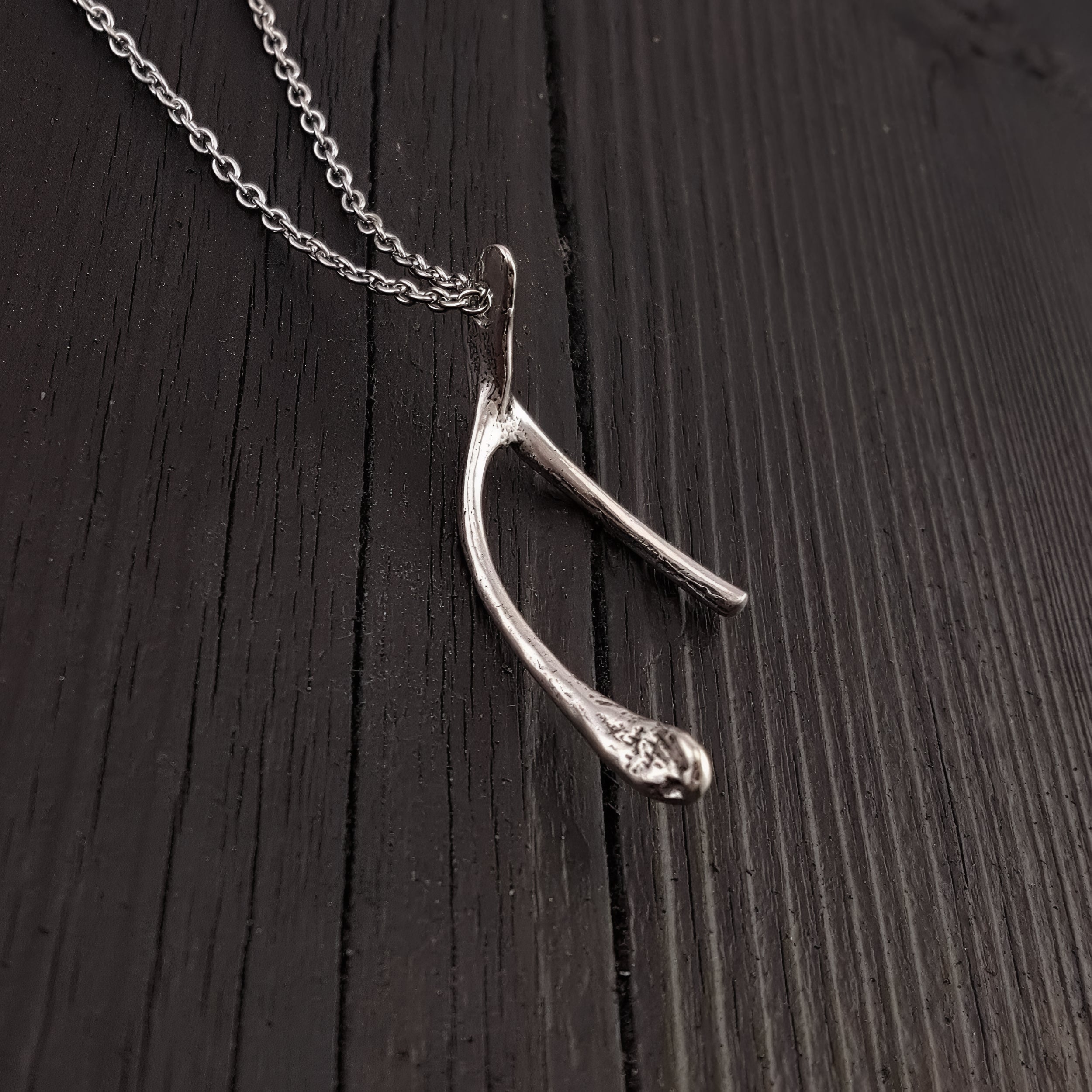 Broken Wishbone Necklace - Moon Raven Designs
