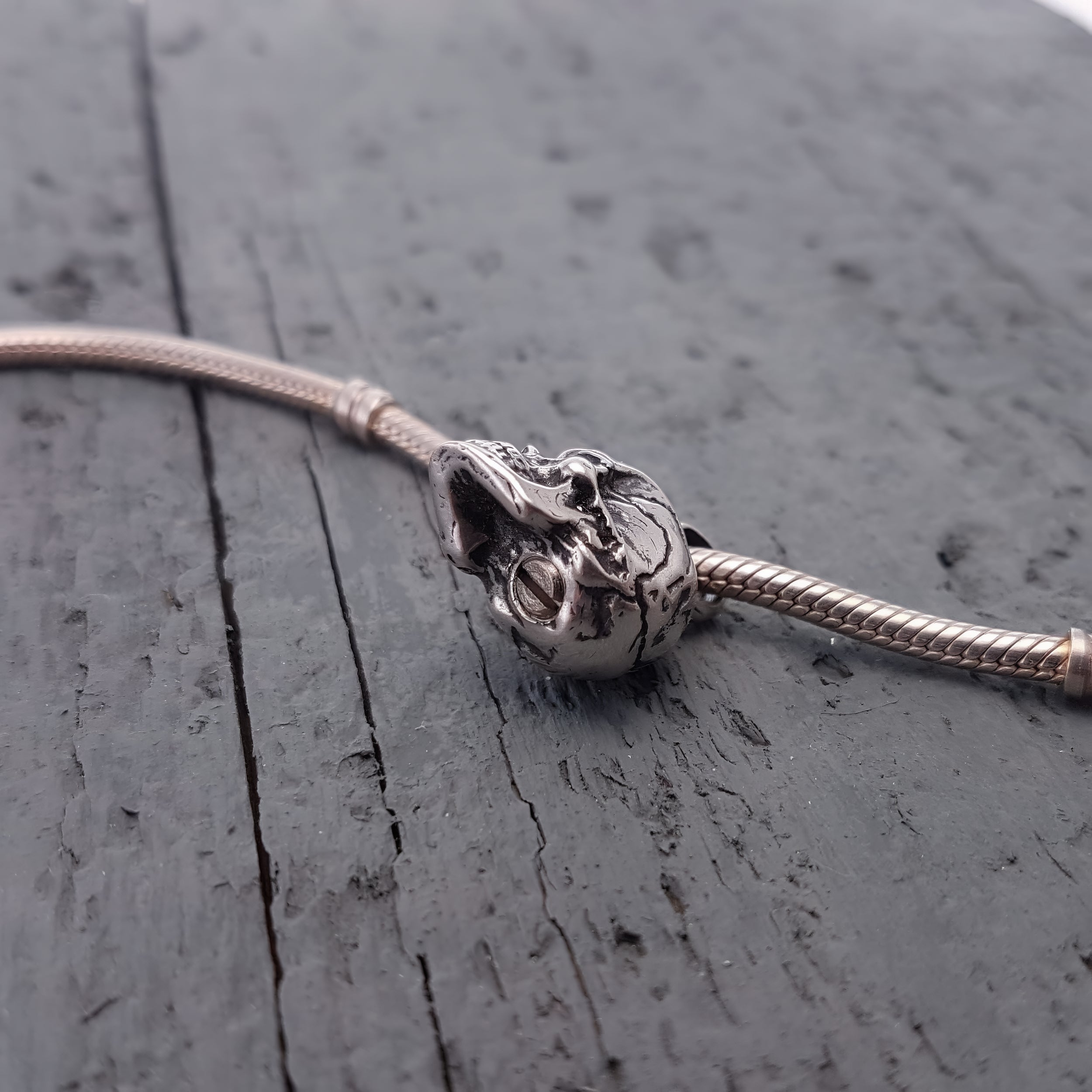 Human Skull Cremation Ash Urn Bracelet Charm - Moon Raven Designs