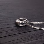 Baby Sloth Charm Pendant Necklace Solid Cast 925 Sterling Silver Three Dimensional Polished Oxidized Finish - Moon Raven Designs