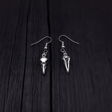 Sterling Silver Raven Skull Earrings Solid Hand Cast 925 Sterling Silver Surgical Stainless Steel Hooks - Moon Raven Designs