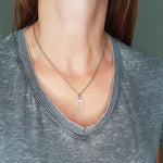 Small Guillotine Charm Pendant Necklace - Solid Hand Cast Bronze - Polished Oxidized Finish - Three Dimensional Detail