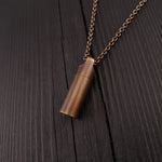 Dog Paw Print Tear Drop Cremation Ash Urn Necklace - Solid Bronze - Custom Engraved Personalised Mourning Pet Urn