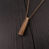 Dog Paw Print Tear Drop Cremation Ash Urn Necklace - Solid Bronze - Custom Engraved Personalised Mourning Pet Urn