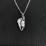 Horse Skull Charm Pendant Necklace - Solid Sterling Silver - Multiple Chain Lengths Available - Equine Equestrian Jewelry Gift
