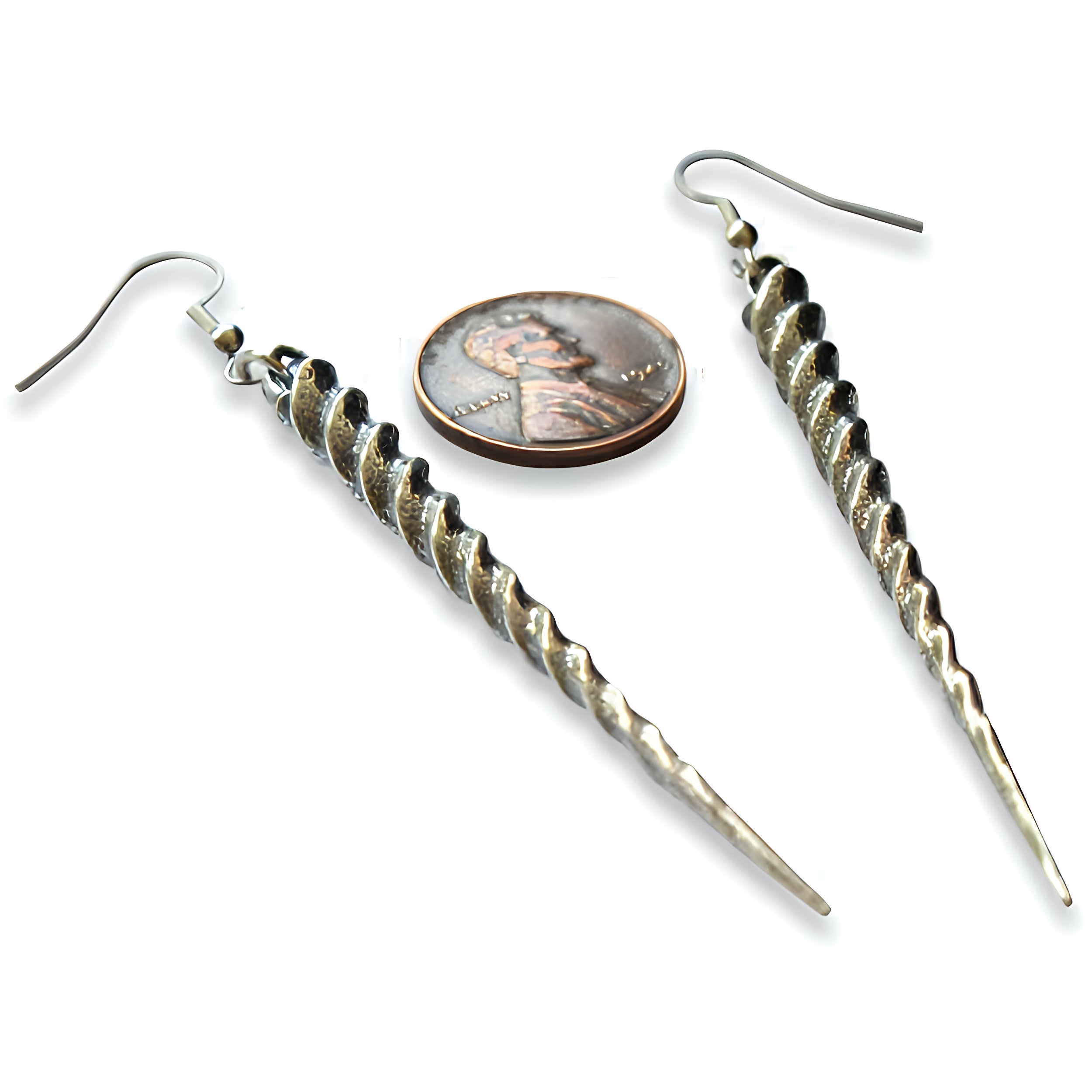 Silver Unicorn Horn Earrings - Moon Raven Designs