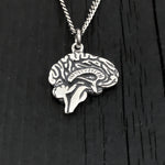 Brain Necklace Sterling Silver Anatomical Brain Neuro Jewelry Neurologist Gift Cerebral Cranium Medical Doctor Nurse Present Pendant