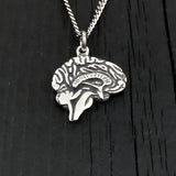 Brain Necklace Sterling Silver Anatomical Brain Neuro Jewelry Neurologist Gift Cerebral Cranium Medical Doctor Nurse Present Pendant