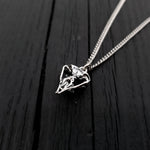 Owl Skull Charm Pendant Necklace - Solid Hand Cast 925 Sterling Silver - Polished Oxidized Finish - Multiple Chain Options - Unisex Owl Gift