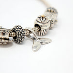 Whale Tail - 925 Sterling Silver European Style Charm Bead - Fits most Major Brands