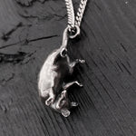 Hanging Baby Possum Pendant Necklace - Solid 925 Sterling Silver Multiple Chain Lengths Animal Jewelry Gift for Her