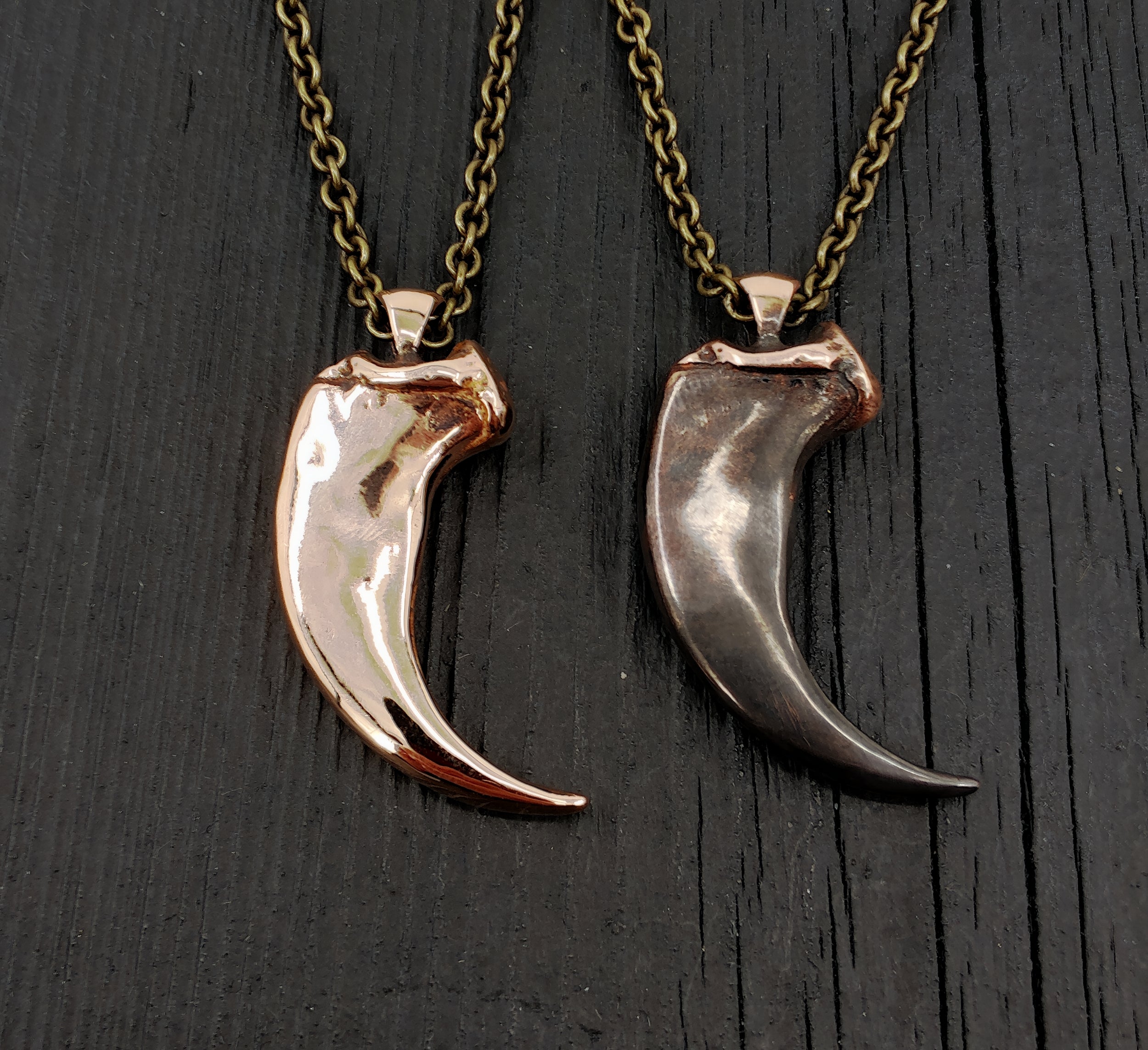 Two necklaces with large horn pendants | Moon Raven