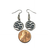 Auryn Ouroboro Twin Snake Earrings Solid .925 Sterling Silver - Moon Raven Designs