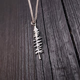 Silver Spruce Tree Silhouette Charm Sitka Pendant Necklace Solid Cast 925 Sterling Silver - Moon Raven Designs