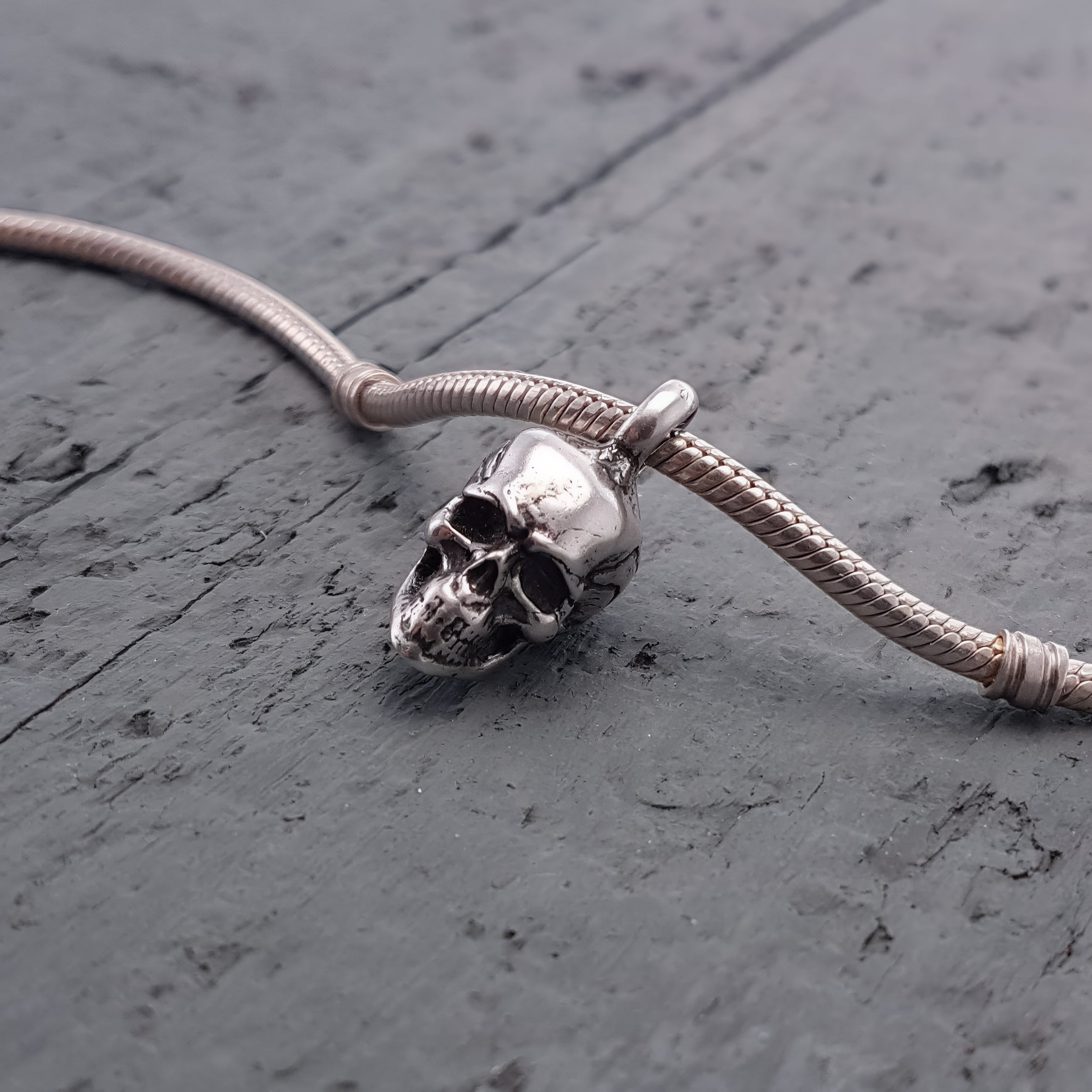 Human Skull Cremation Ash Urn Bracelet Charm - Moon Raven Designs