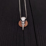 Raven Skull Necklace - Solid Cast 925 Sterling Silver - Polished Finish - Unisex Bird Skull Gift For Him or Her - Multiple Chain Options