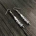 Silver Sitka Spruce Tree Silhouette Earrings  Solid Cast 925 Sterling Silver Polished Finish