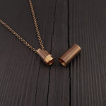 Dog Paw Print Tear Drop Cremation Ash Urn Necklace - Solid Bronze - Custom Engraved Personalised Mourning Pet Urn