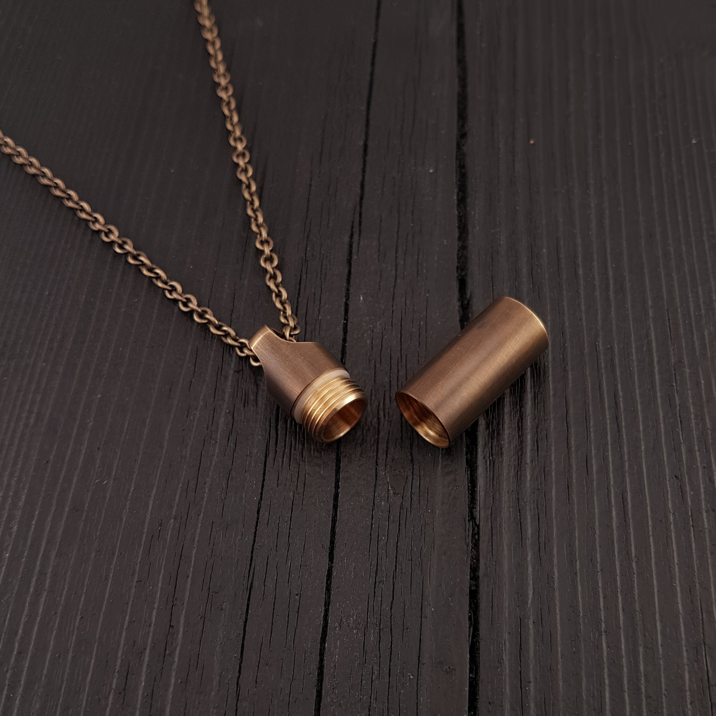 Dog Paw Print Tear Drop Cremation Ash Urn Necklace - Solid Bronze - Custom Engraved Personalised Mourning Pet Urn