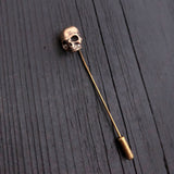 Solid Bronze Human  Skull Ascot Stickpin Stick Pin Ascot Skull Pin