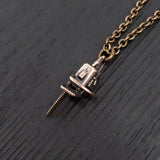 Solid Bronze Chainsaw Necklace Chainsaw Charm Necklace