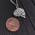 Brain Necklace Sterling Silver Anatomical Brain Neuro Jewelry Neurologist Gift Cerebral Cranium Medical Doctor Nurse Present Pendant