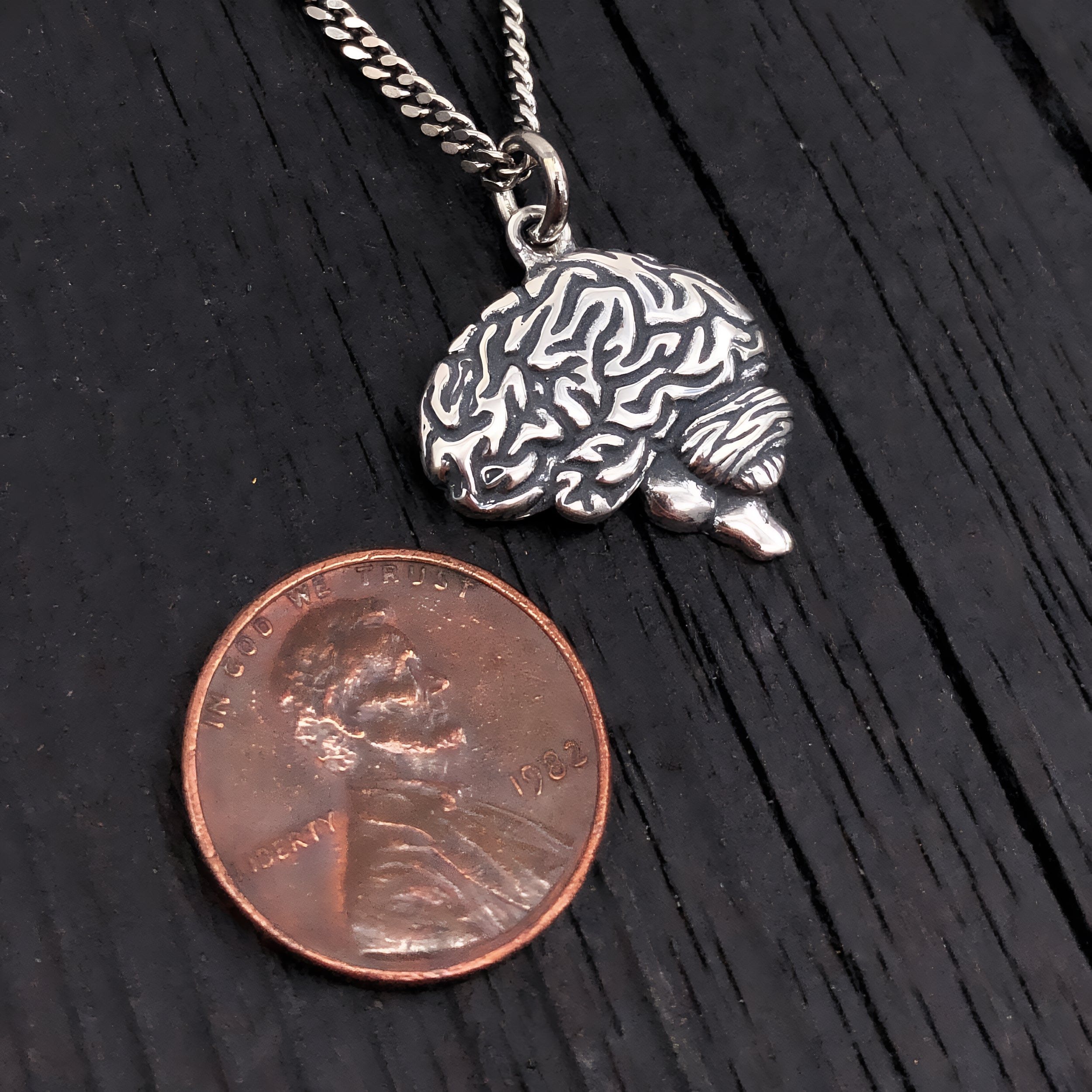 Brain Necklace Sterling Silver Anatomical Brain Neuro Jewelry Neurologist Gift Cerebral Cranium Medical Doctor Nurse Present Pendant